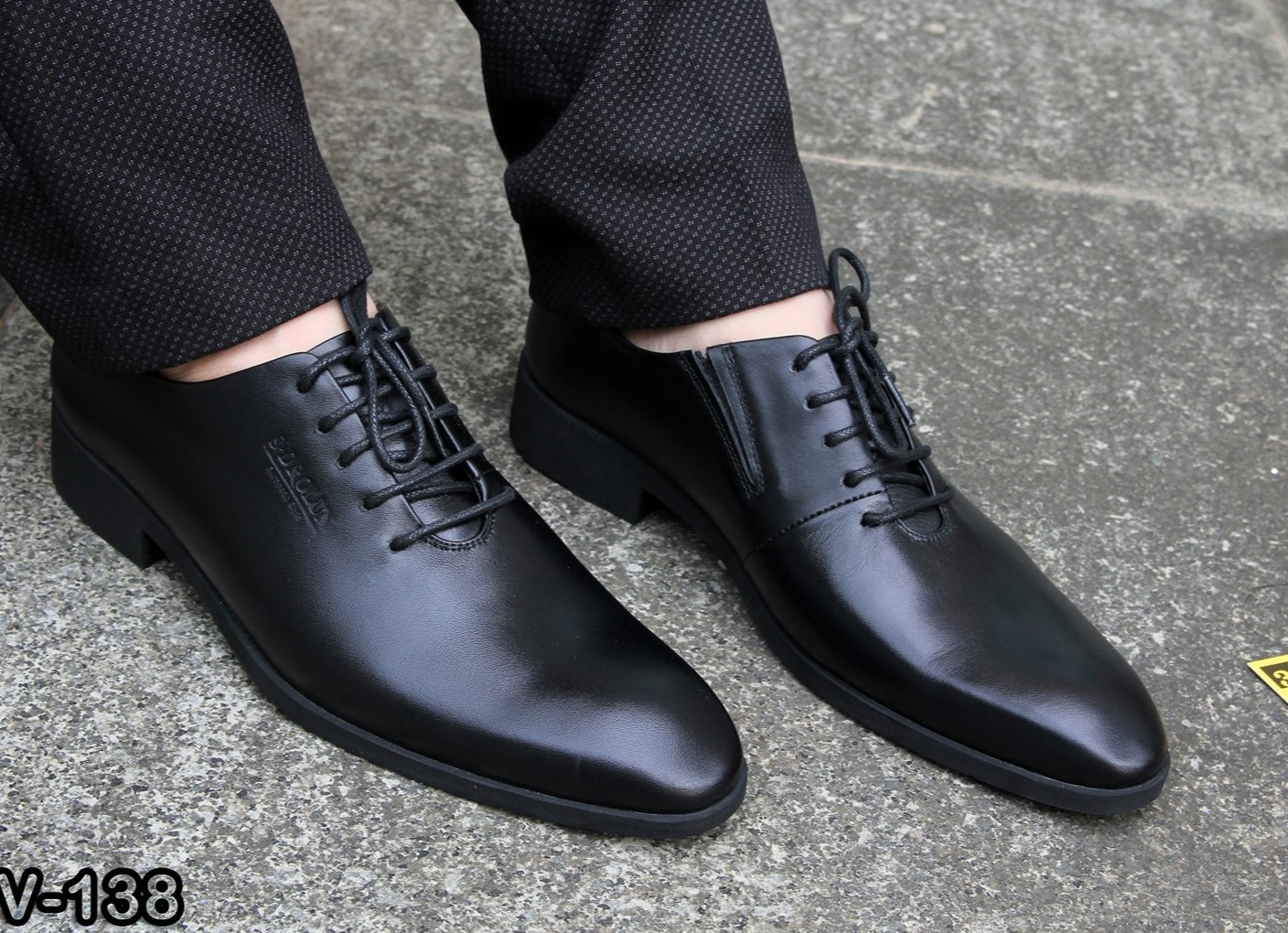 Giày da nam buộc dây kiểu dáng Derby mũi nhọn 2 màu nâu đen thời thượng da bò 100%- Giày da nam công sở đế cao su non cao cấp- Bảo hành 1 đổi 1- G138- Giày 3V
