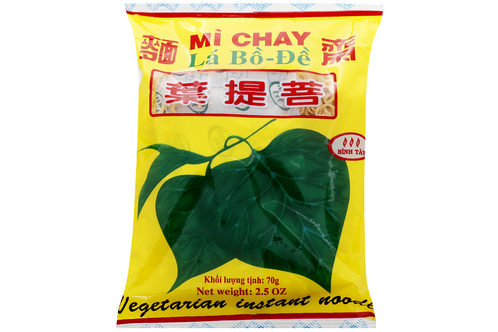 Mì chay lá bồ đề 70g | thùng 30 gói