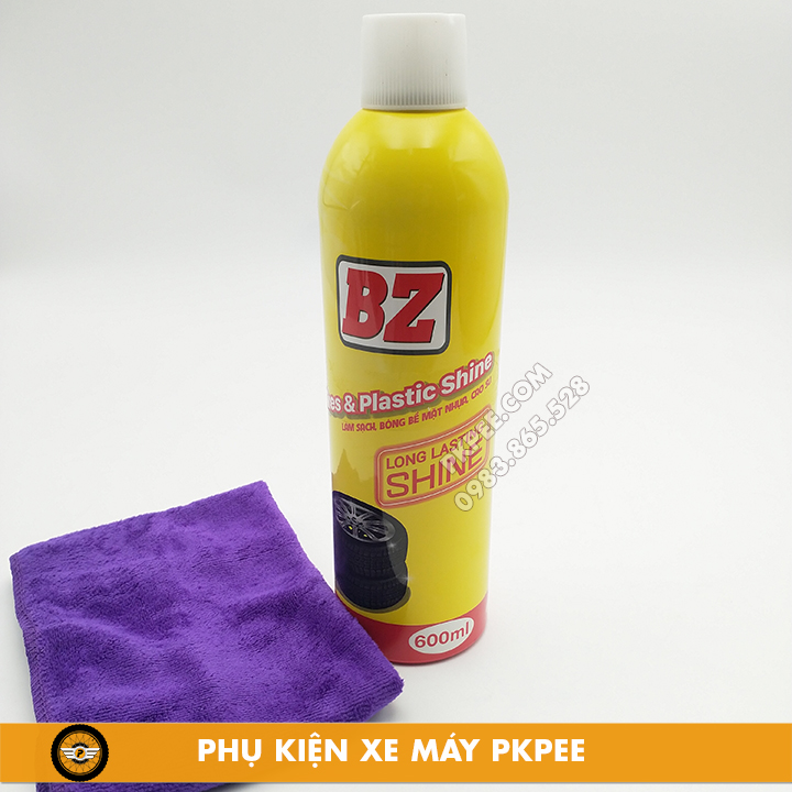 Chai xịt làm sạch nhựa nhám, vỏ xe bz tires & plastic shine