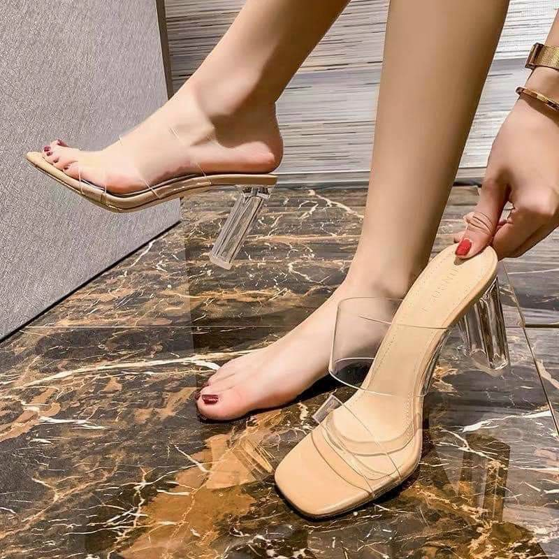 Guốc 7p 2 quai trong mica sang chảnh siêu đẹp