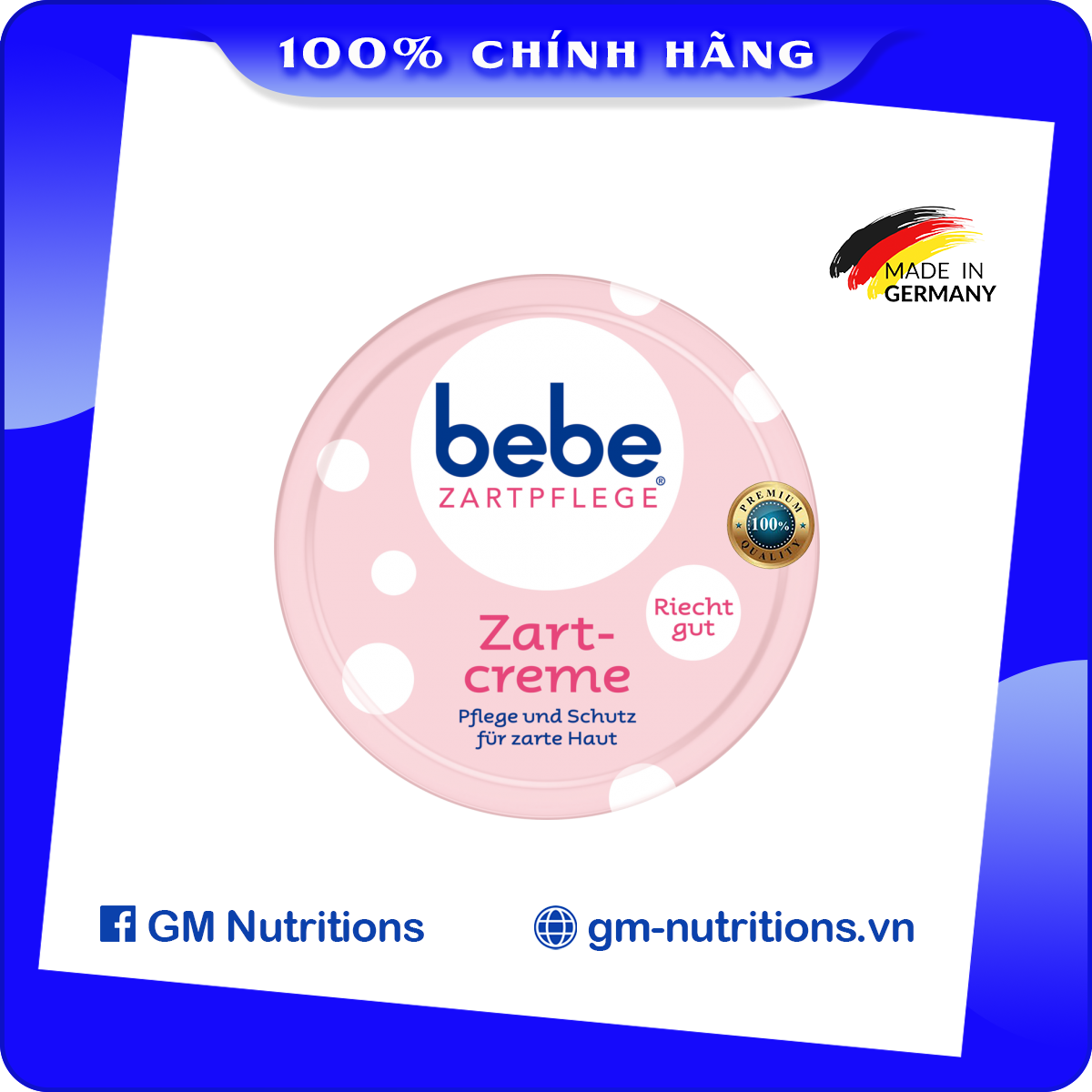 [ NỘI ĐỊA ĐỨC ] Kem dưỡng da chống nẻ cho bé trên 3 tuổi Bebe Zartpflege Zart-Creme hộp 50ml