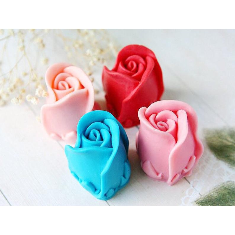 Khuôn silicon 3D hoa hồng búp
