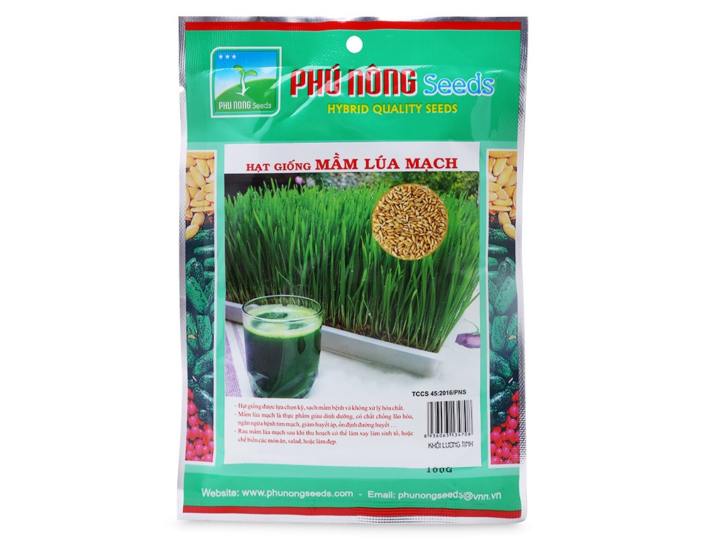 hạt giống mầm lúa mạch Phú Nông gói 100g