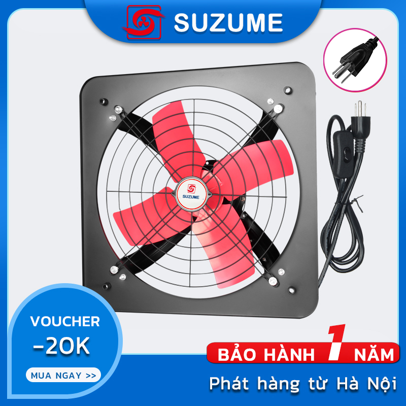 🔥 Quạt thông gió công nghiệp /Quạt hút bếp /Làm mát & loại bỏ khói/hút mạnh/cánh quạt kim loại /dây nguồn 2m -「SUZUME」