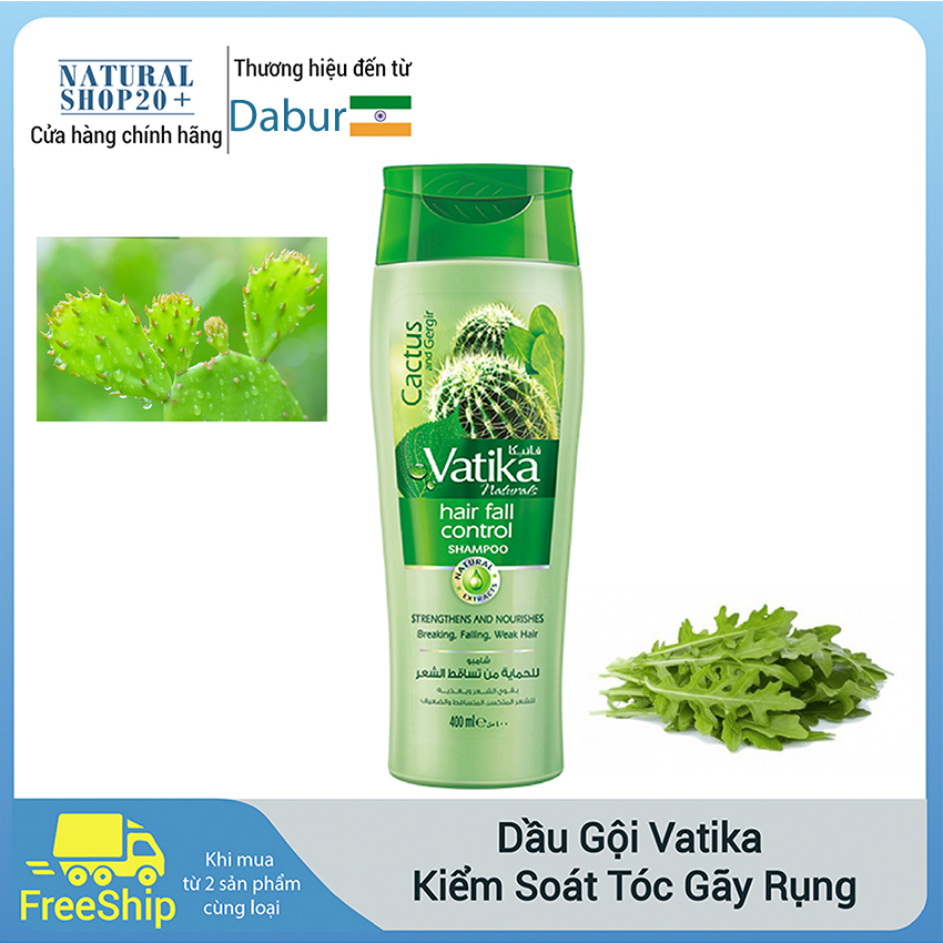 Dầu gội đầu Vatika Dubar kiểm soát tóc gãy rụng chiết xuất cây xương rồng
