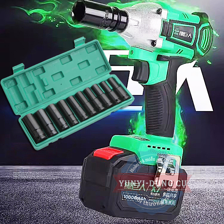 Thân máy siết bulong pin 21v 380n.m không chổi than đầu 2 trong 1