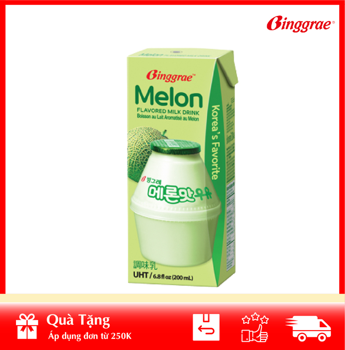 HOÀN TIỀN MAX 10% HÀNG CÔNG TY NHẬP KHẨU  Sữa Dưa Lưới Melon Milk Binggrae