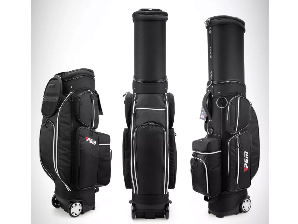 Túi gậy golf nắp cứng full set có bánh xe - pgm light weigth retractable golf bag - qb051