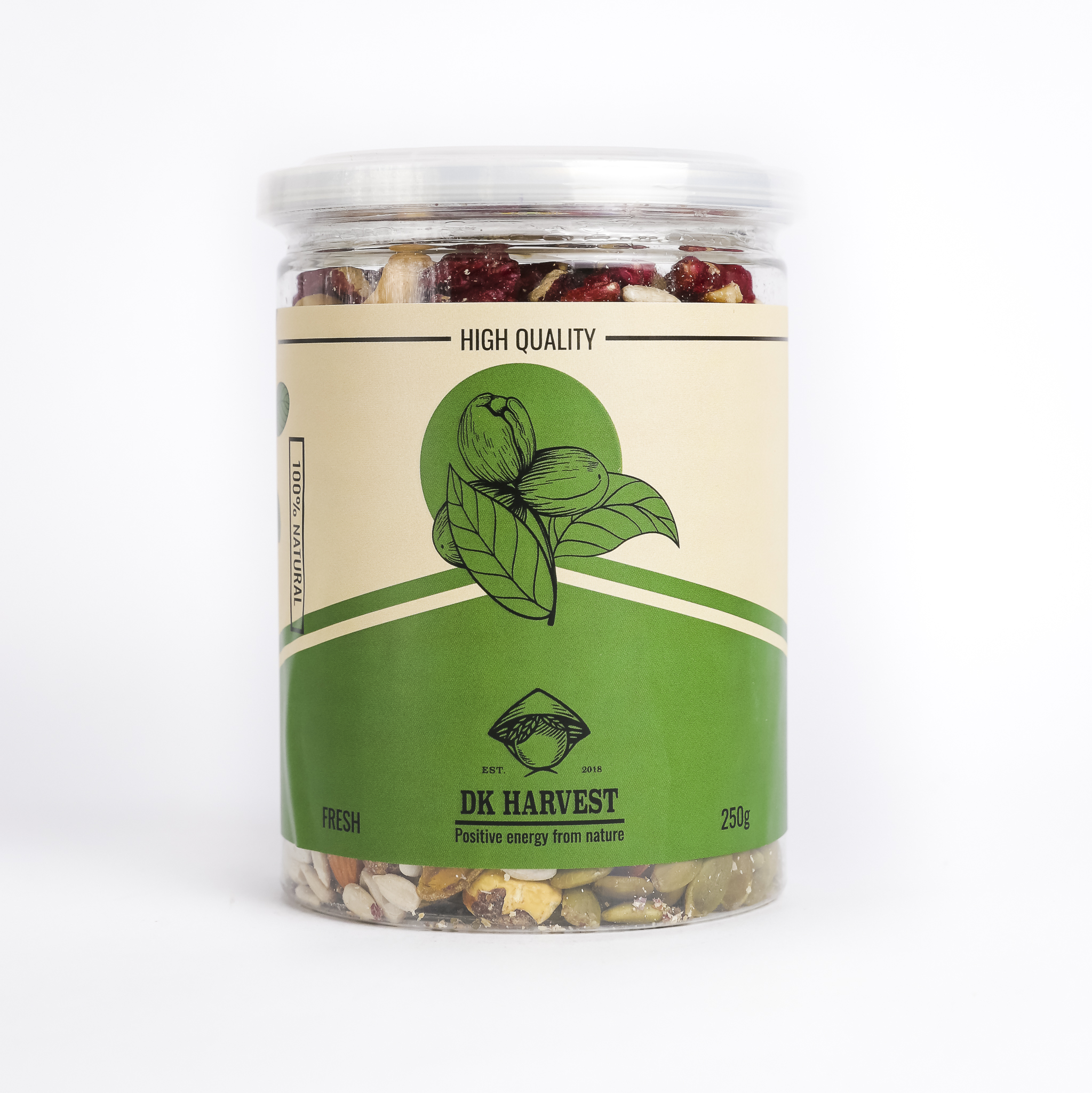 Hạt Mix dinh dưỡng 8 loại hạt nhập khẩu DK HARVEST - Hộp 250g - hạt ngũ cốc dinh dưỡng, ăn vặt, giảm cân, eatclean, thực dưỡng