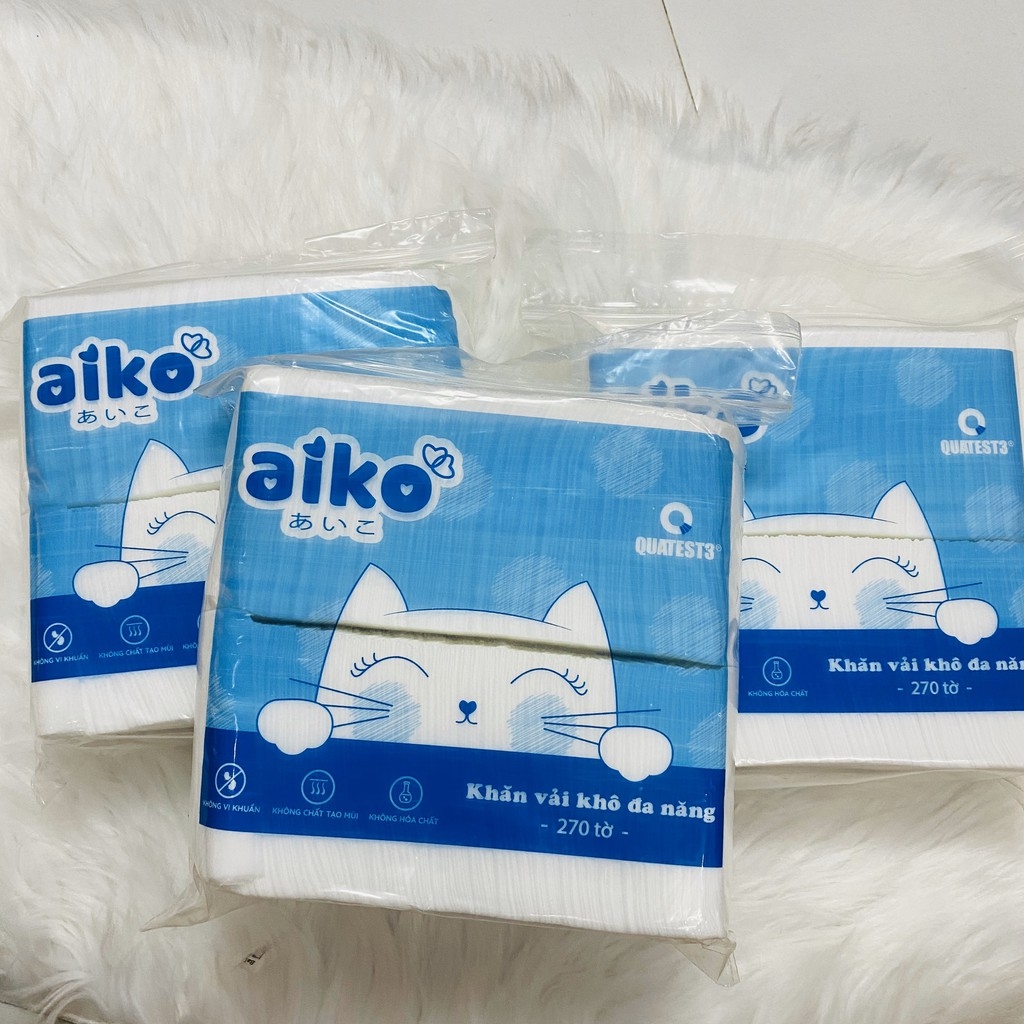 [HÀNG CÔNG TY ] KHĂN VẢI KHÔ ĐA NĂNG AIKO GÓI 270 TỜ