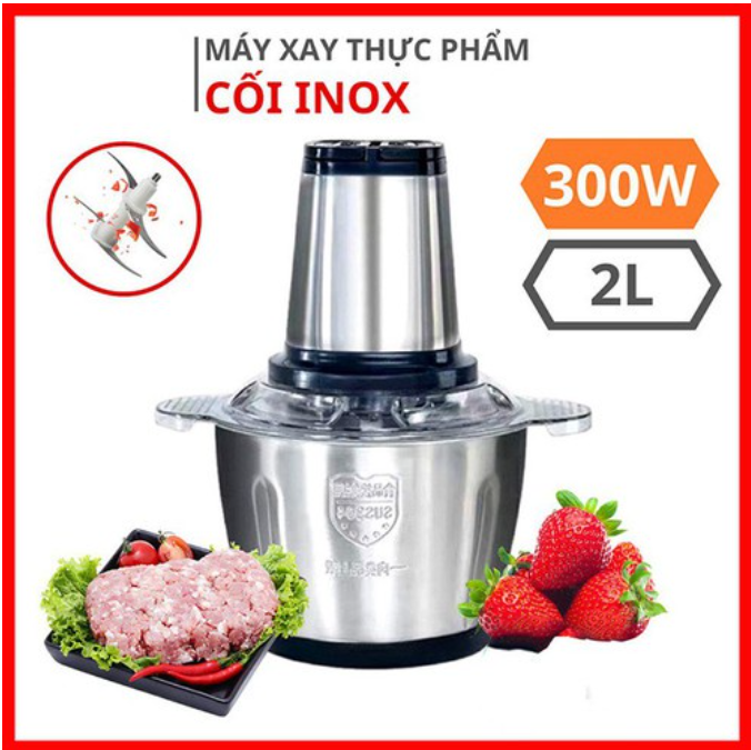 Máy xay thịt đa năng inox 4 lưỡi siêu bền