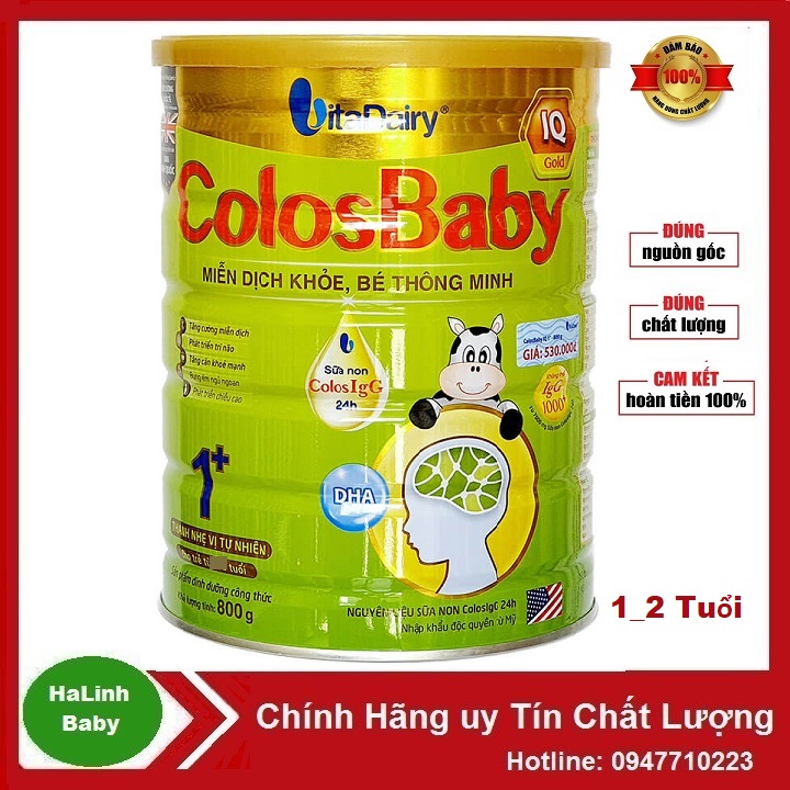 (Quét mã tích xu) Sữa COLOSBABY IQ Gold 1+ 800G (trẻ từ 1-2 tuổi)