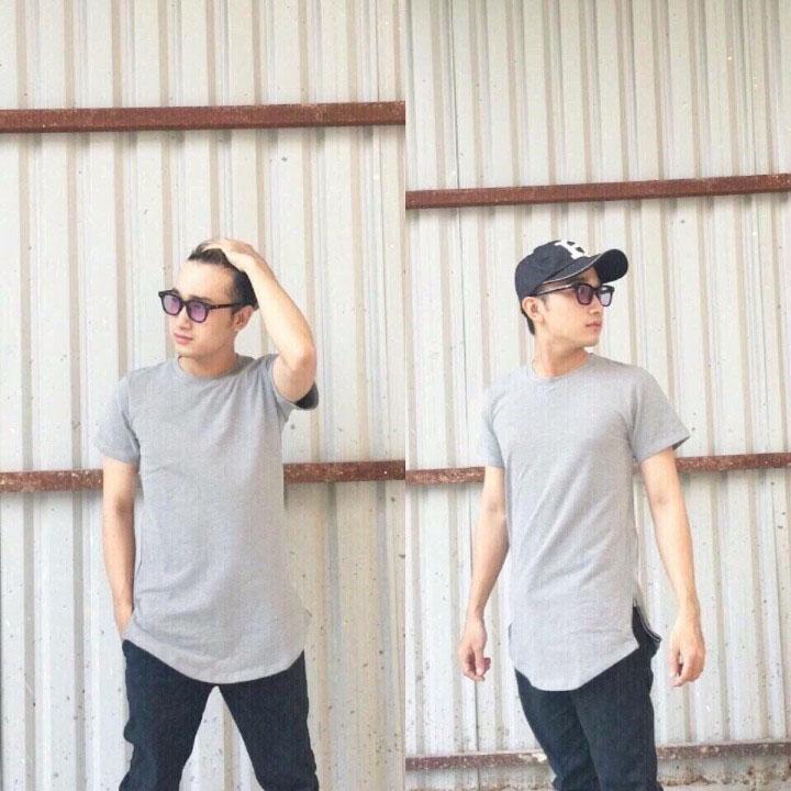 Áo thun nam lai bầu khóa zip eo form rộng