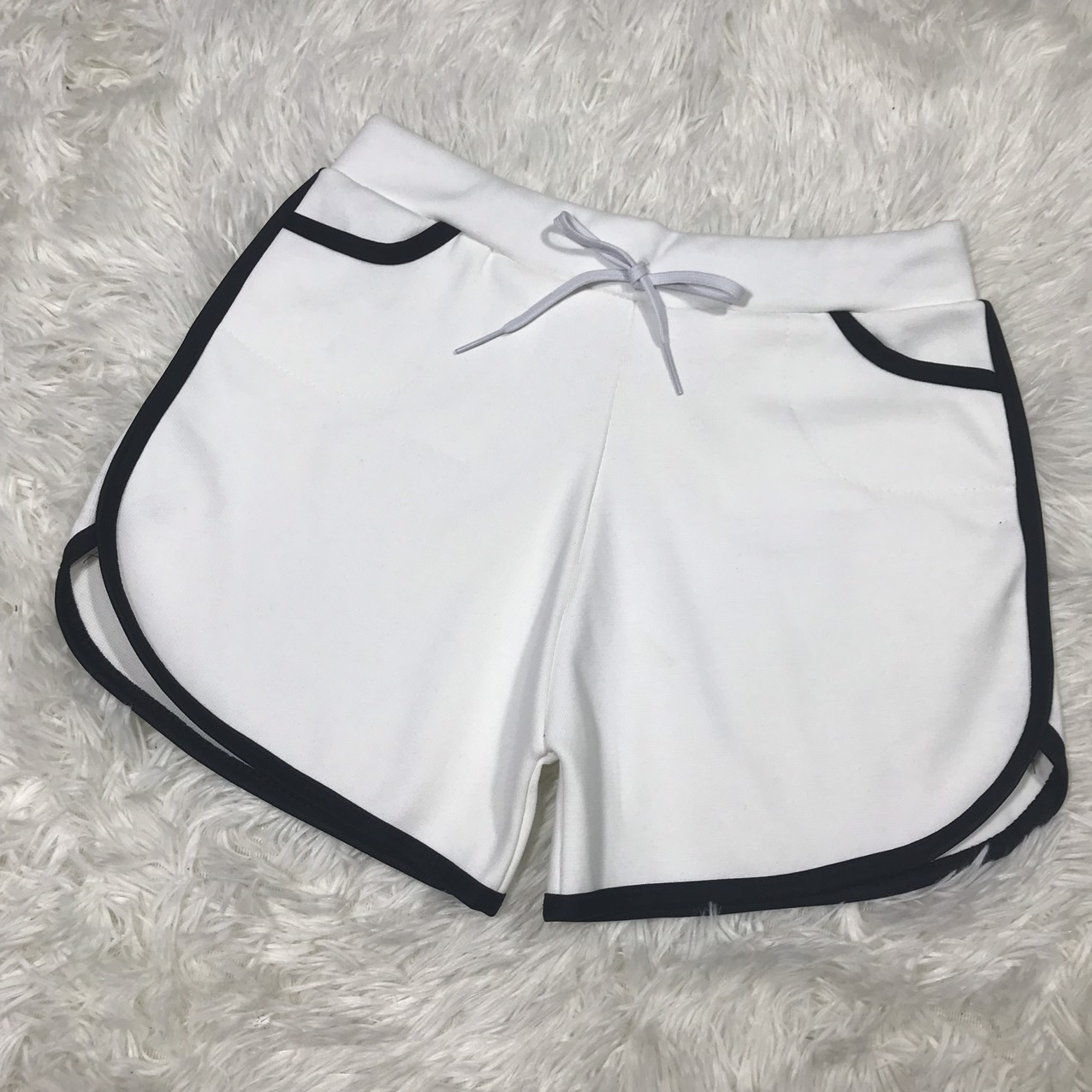 Quần short viền lưng thun mặc nhà, quần tập gym, quần thể thao nữ viền sọc thời trang