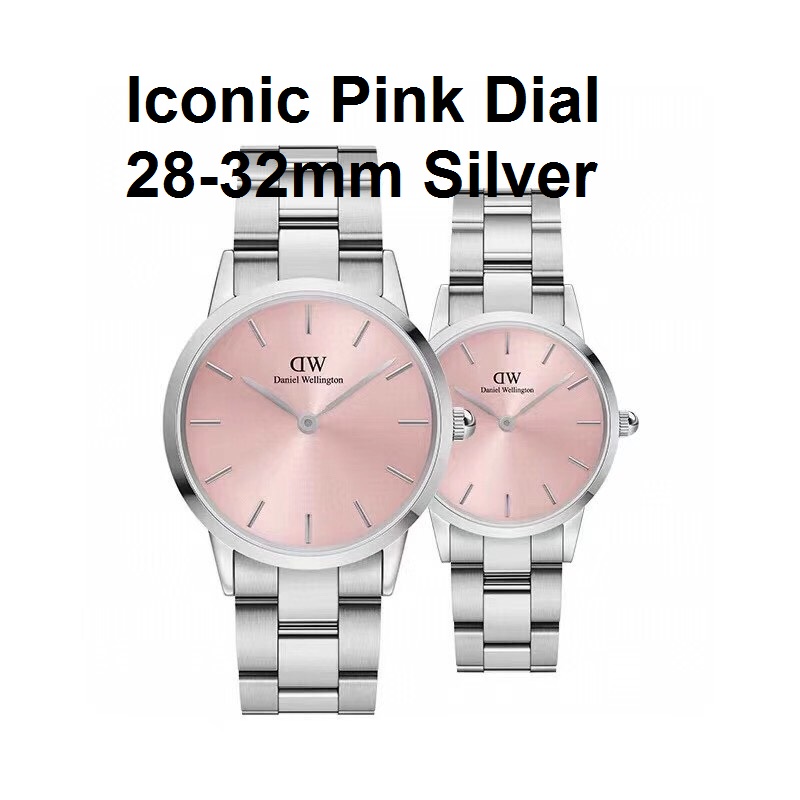 [HCM]Đồng Hồ Nữ Dw Dây Thép Mặt Màu Hồng Đào Xinh Xắn - Size 28/32mm