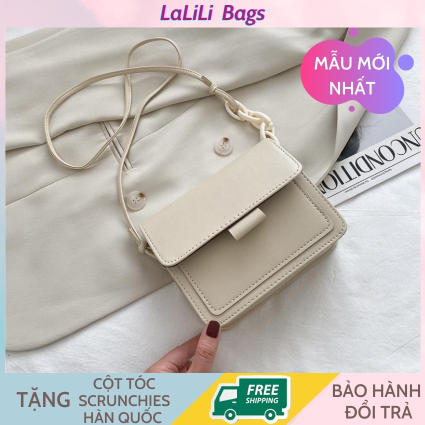 Túi xách nữ - TẶNG KÈM CỘT TÓC Scrunchies Hologram - Túi đeo chéo LALILI BAGS Túi nữ thời trang da PU cao cấp phong cách Hàn Quốc