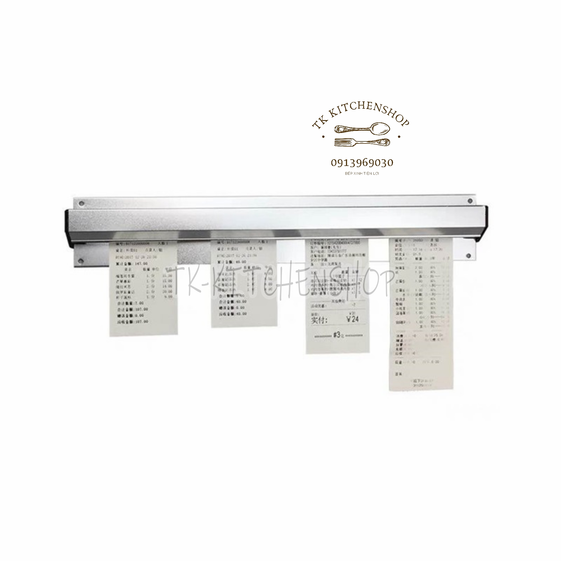 Thanh kẹp order dài 45cm / 60cm , thước cài order, thanh kẹp bill có bi, kẹp bi gài order