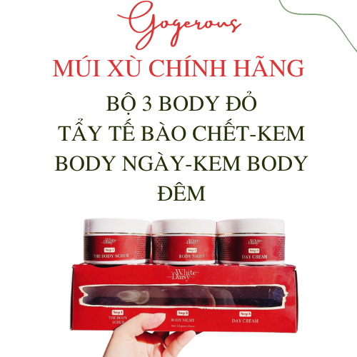 Bộ ba body đỏ Múi Xù Gogerous dưỡng trắng da body chuyên sâu set 3 hộp