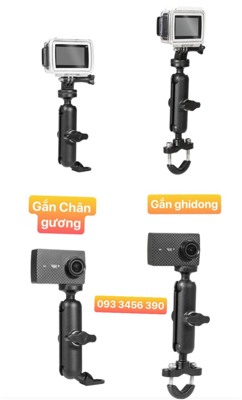 Giá đỡ card micro slr contour gopro camera gắn ốc chân gương và gidong xe