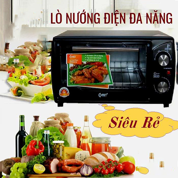 [HCM]Lò Nướng Điện đa năng COMET CM6510 dung tích 10 lít - Tiết kiệm điện chế độ hẹn giờ linh hoạt - Công suất 1000W