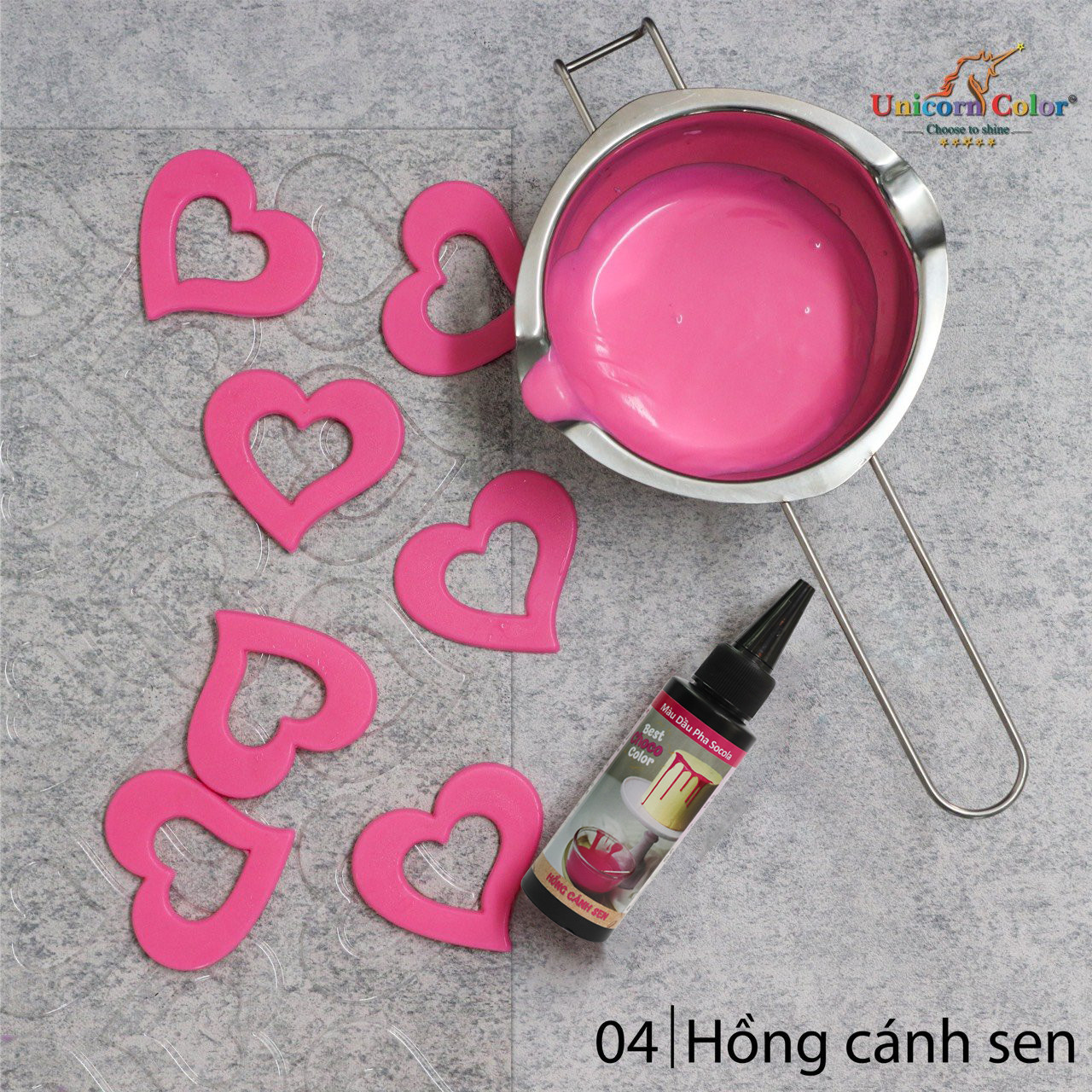 MÀU DẦU PHA SOCOLA MÀU HỒNG CÁNH SEN 50ML - F04 - MÀU UNICORN VIỆT NAM
