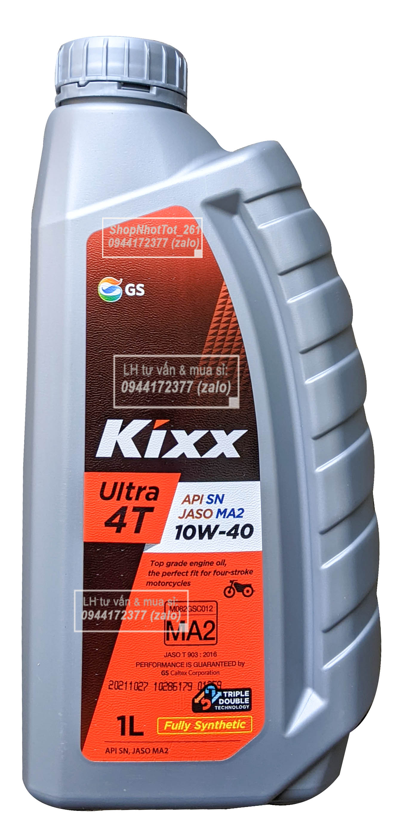 Bình 1l dầu nhớt xe số kixx ultra 4t 10w40 1000ml - 1l