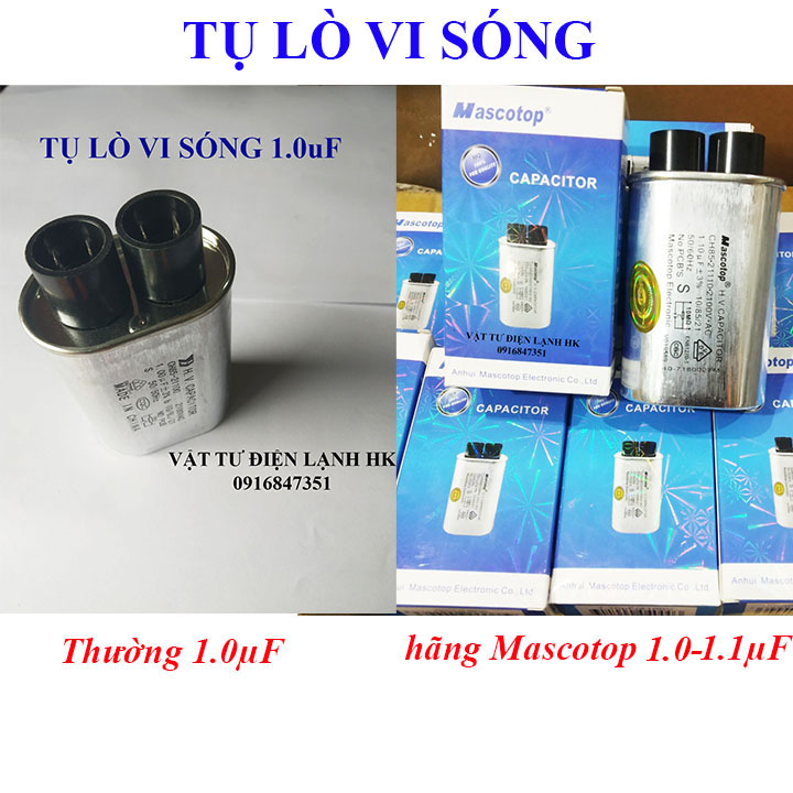 [Hàng Mới] Tụ Lò vi sóng không dây - Loại tốt 1.0uF - Loại cao cấp hãng Mascotop 1.0 1.1uF không chì Capa Capacitor LVS