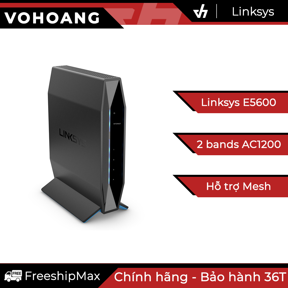 Router wifi linksys e5600 ac1200 - tốc độ cao, hỗ trợ mesh dễ dàng
