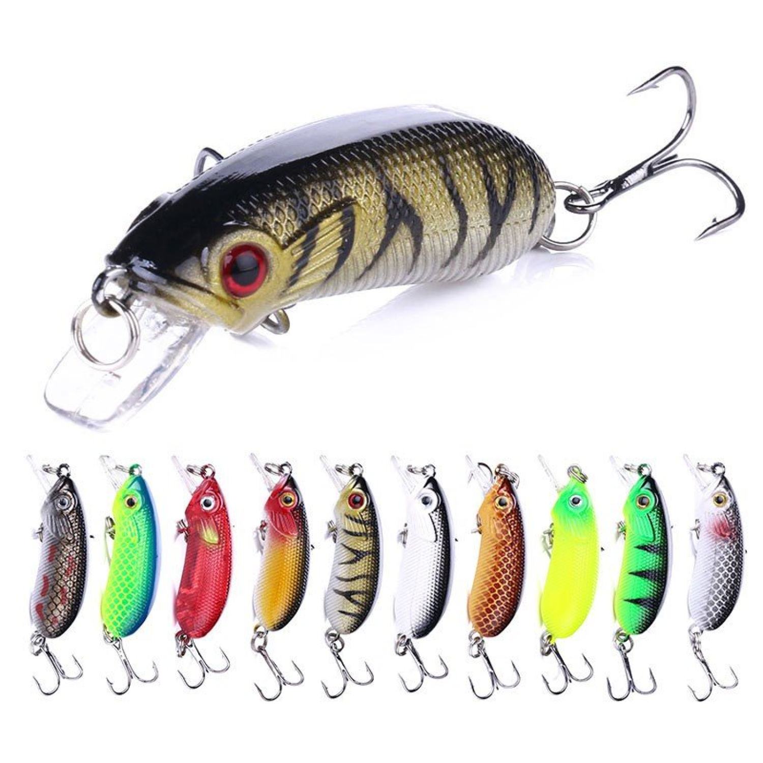Mồi câu cá CC50 chuyên nghiệp hình cá giả 3D kích thước 5cm/7g