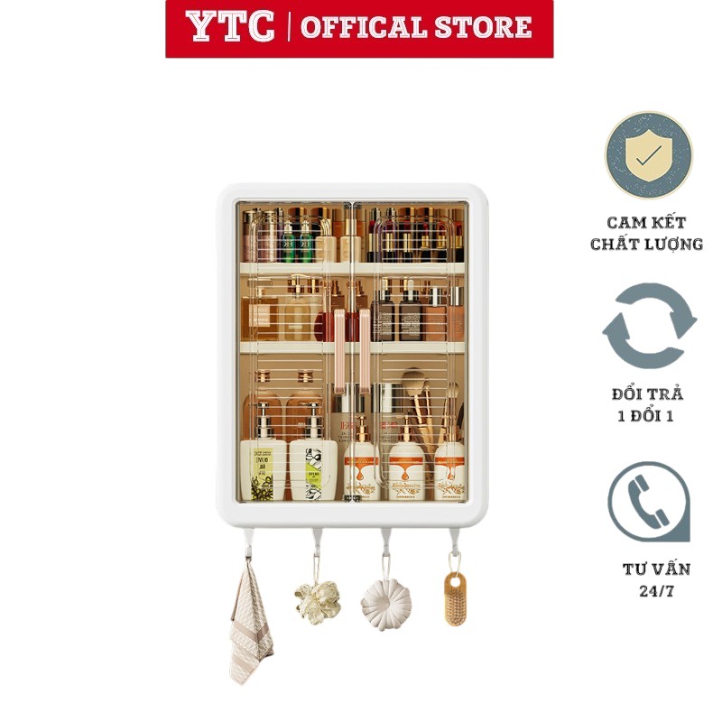  YTC- Tủ Nhà Tắm tủ đựng mỹ phẩm 3 Tầng tủ thuốc gia đình không thấm nước bền đẹp 