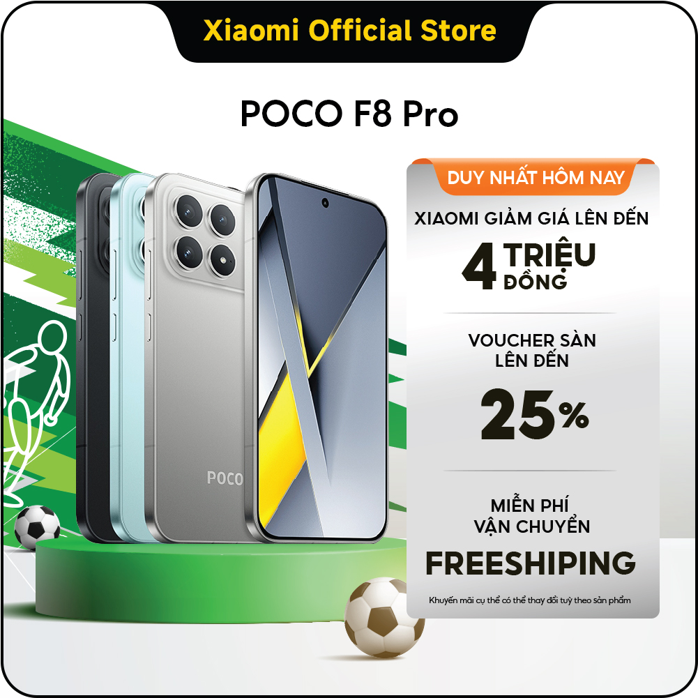 [Độc Quyền Online] Điện thoại POCO F8 Pro |Snapdragon® 8 Elite, pin 6210mAh, màn hình AMOLED 6.59'' 120Hz siêu sắc nét, camera 50MP OIS, chuẩn IP68 chống bụi, chống nước