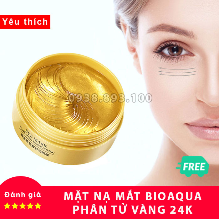 Hộp 60 miếng mặt nạ dưỡng mắt bioaqua mờ thâm quầng phân tử vàng 24k