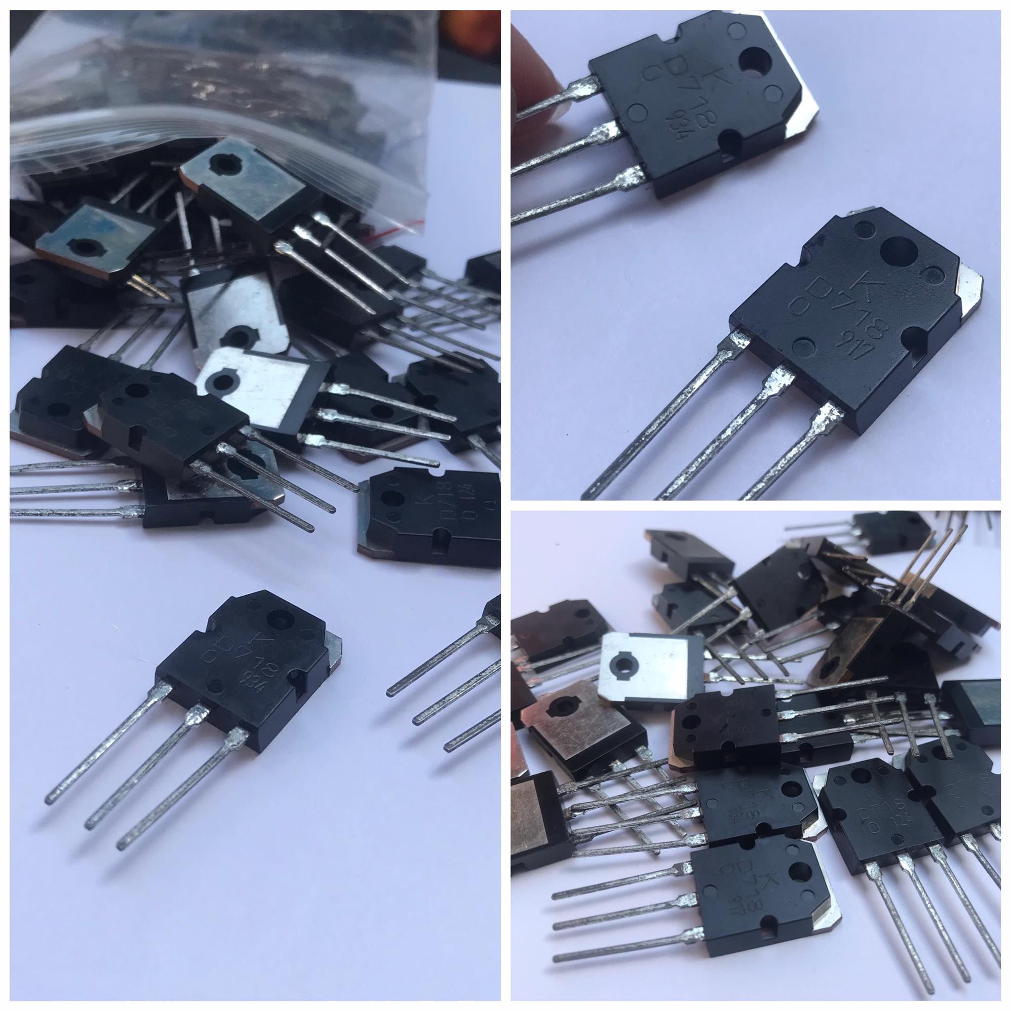 Transistor ( sò) B688 lưng đồng,KEC (hàng mới) và D718 lưng đồng,KEC (hàng mới, hàng tháo máy như mới) 2con NT4