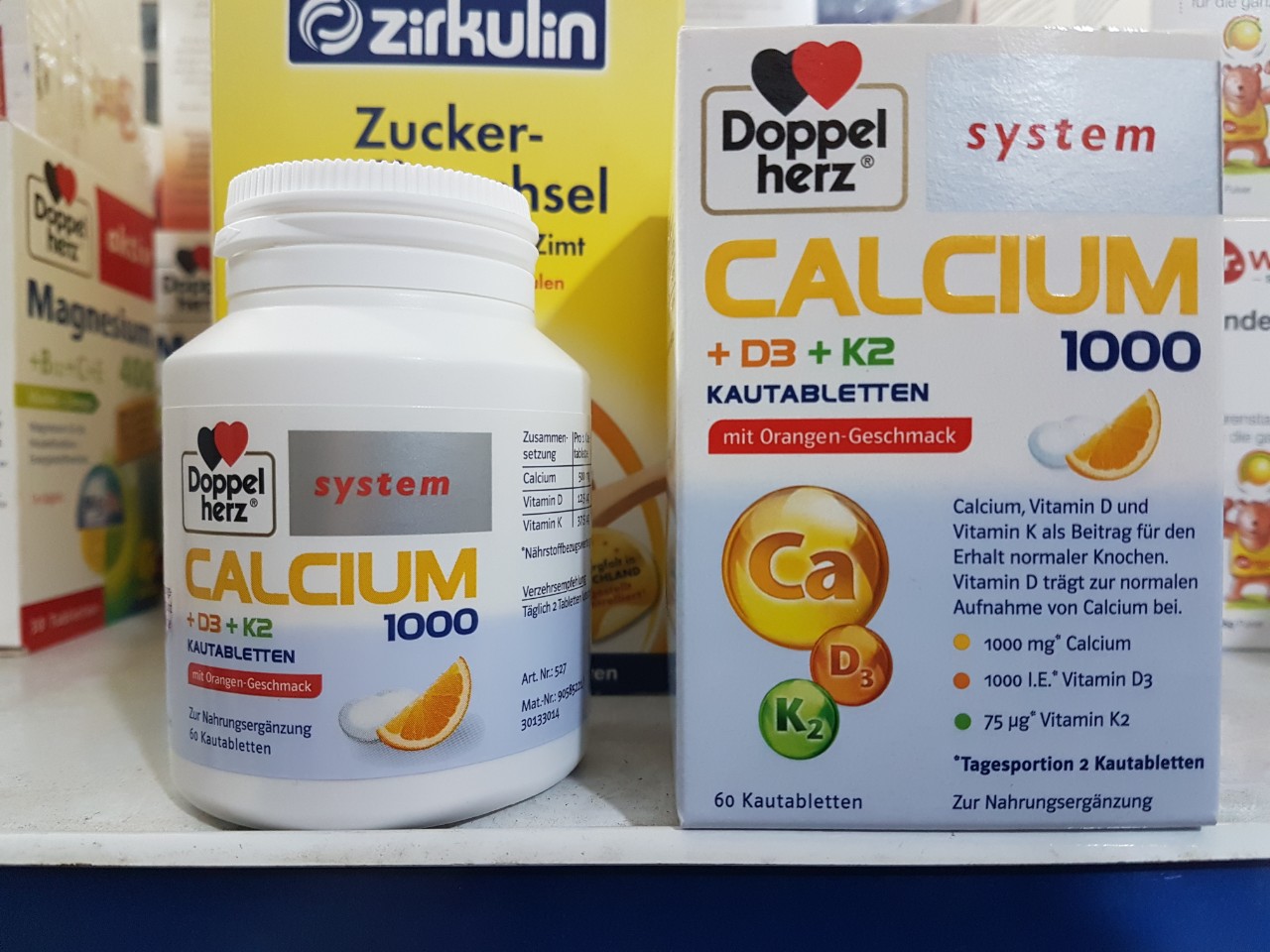 Kẹo calcium 1000 d3 k2 hộp 60 viên của đức