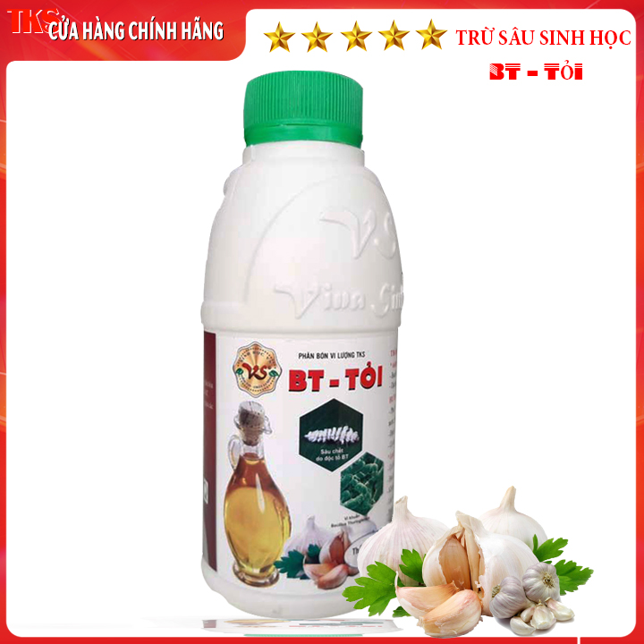 Trừ Sâu BT-TỎI: Phòng Trừ  Và Xua Đuổi Côn Trùng, An Toàn Sinh Học - Chai 500ml