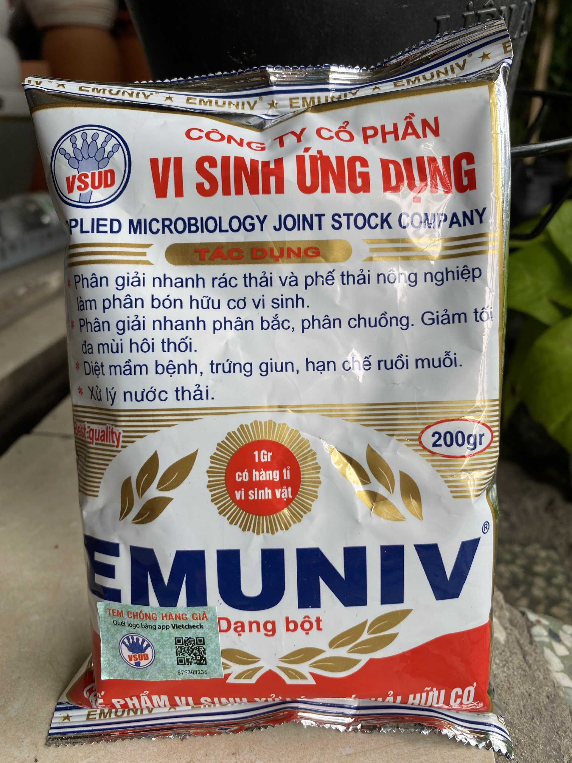 CHẾ PHẨM VI SINH ỨNG DỤNG EMUNIV GÓI 200 GR