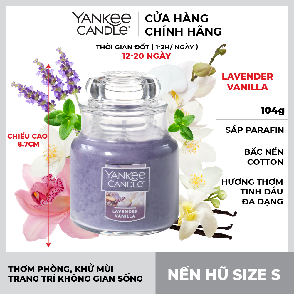 Nến hũ Yankee Candle size S - Lavender Vanilla