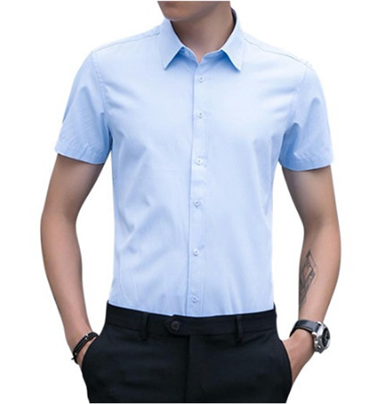 [HCM]Áo sơ mi nam ngắn tay màu xanh da trời