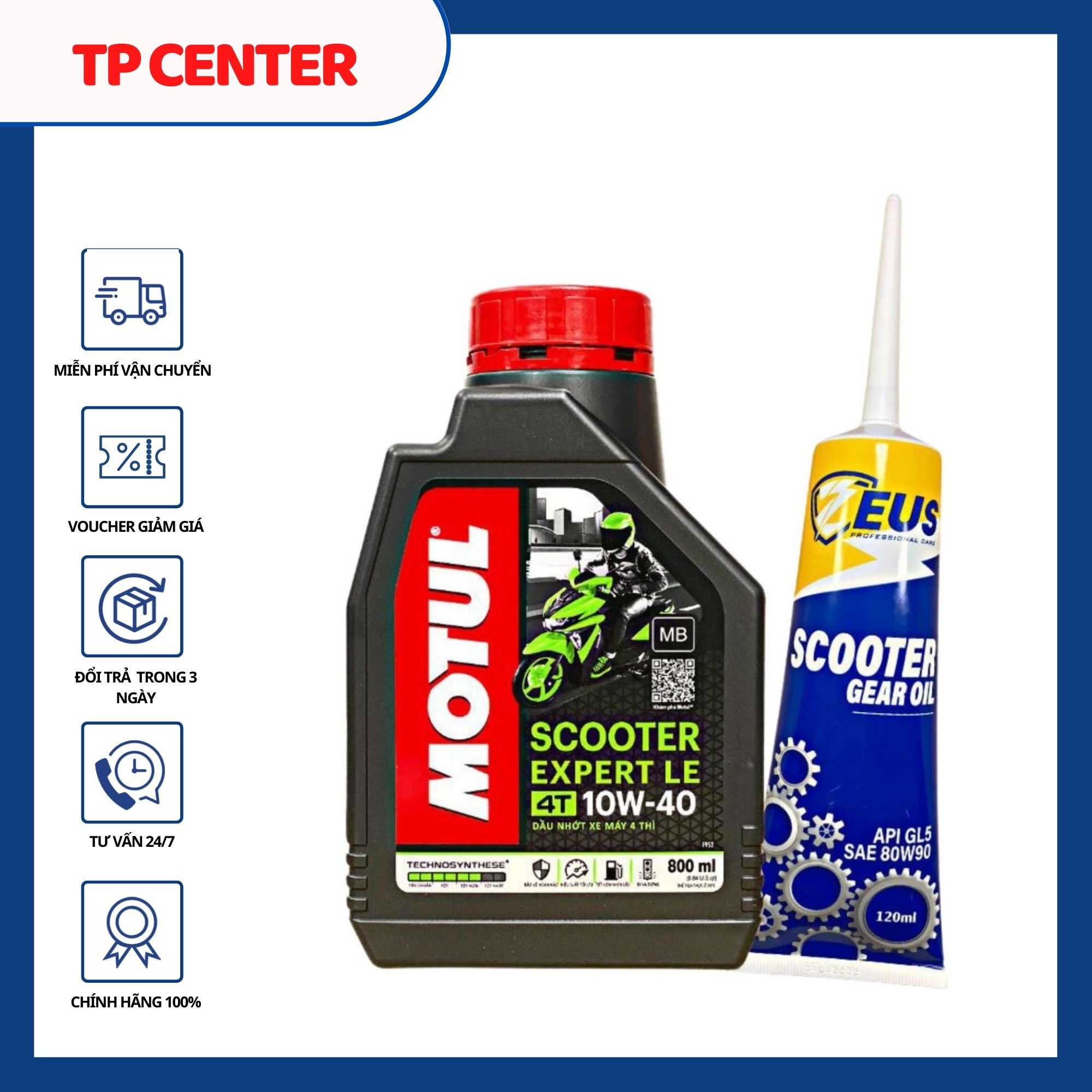 Combo nhớt motul expert le 800ml và nhớt lap zeus scooter le 120ml