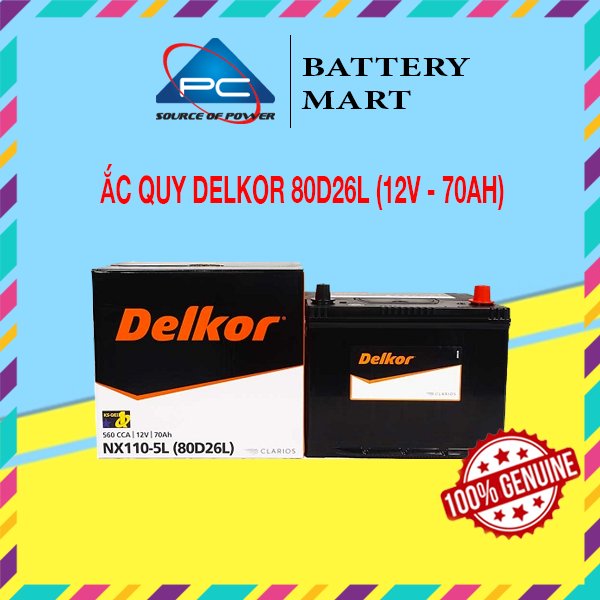 Ắc quy delkor 80d26l/r