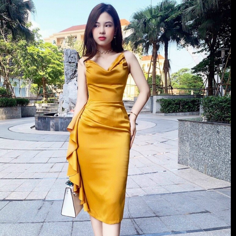 Váy Xòe Màu Vàng Cao Cấp Giá Xuất Xưởng Chất Từng Đồng Sendovn