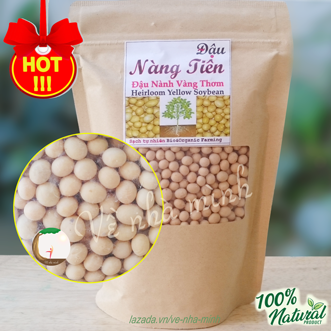(Tạm hết) HẠT ĐẬU NÀNH VÀNG THƠM THUẦN CHỦNG HỮU CƠ TỰ NHIÊN 300G-500G không biến đổi gen NON GMO canh tác thuận tự nhiên làm sữa đậu phụ..