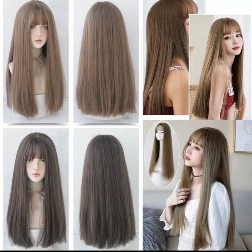 🛍TÓC GIẢ NGUYÊN ĐẦU MÁI THƯA HÌNH TẶNG LƯỚI TRÙM, mã z7007