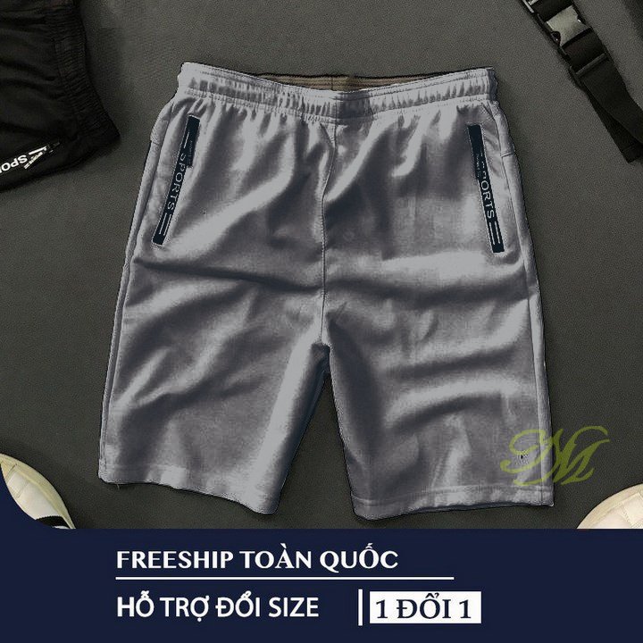 {Freeship}Quần short nam thun co giãn 4 chiều (Big size>100kg) thể thao, quần đùi 2 túi khóa kéo cao cấp-QSTT4