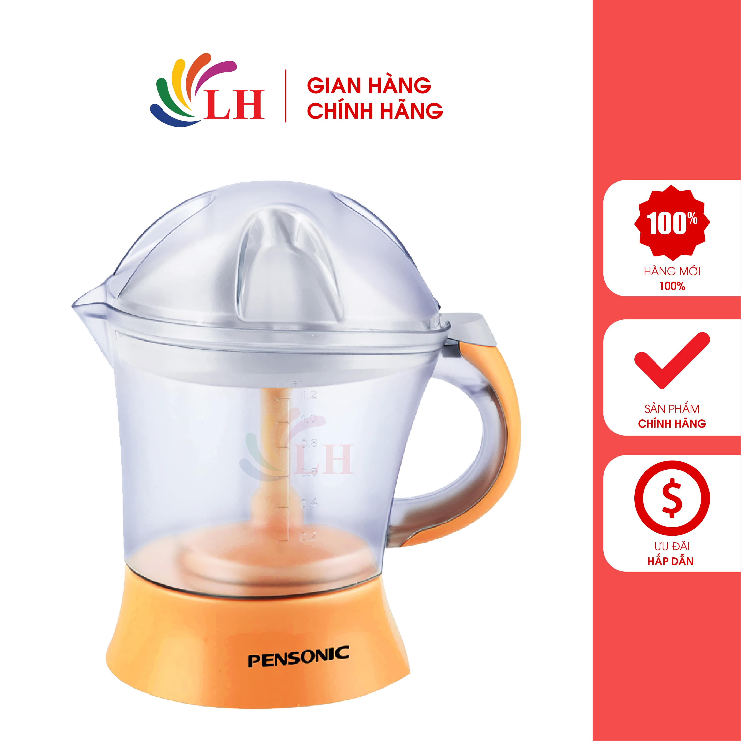 Máy vắt cam Pensonic PJ-101 - Hàng chính hãng - Sử dụng đơn giản, công suất 40W, trang bị hệ thống lọc hột