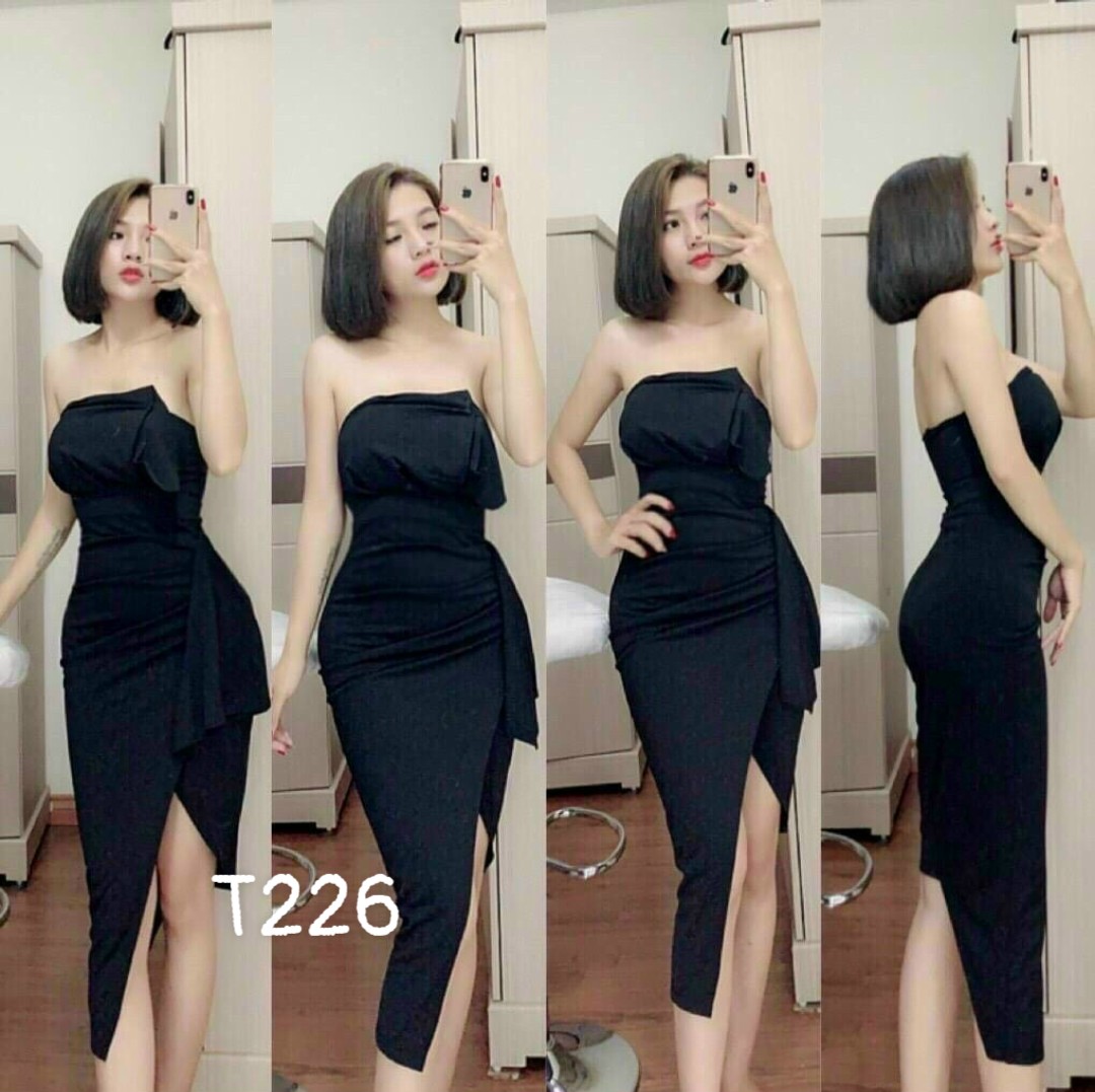 [HCM]Đầm cúp ngực xếp ly có mút ngực ôm body dự tiệc màu quá đẹp umi T226
