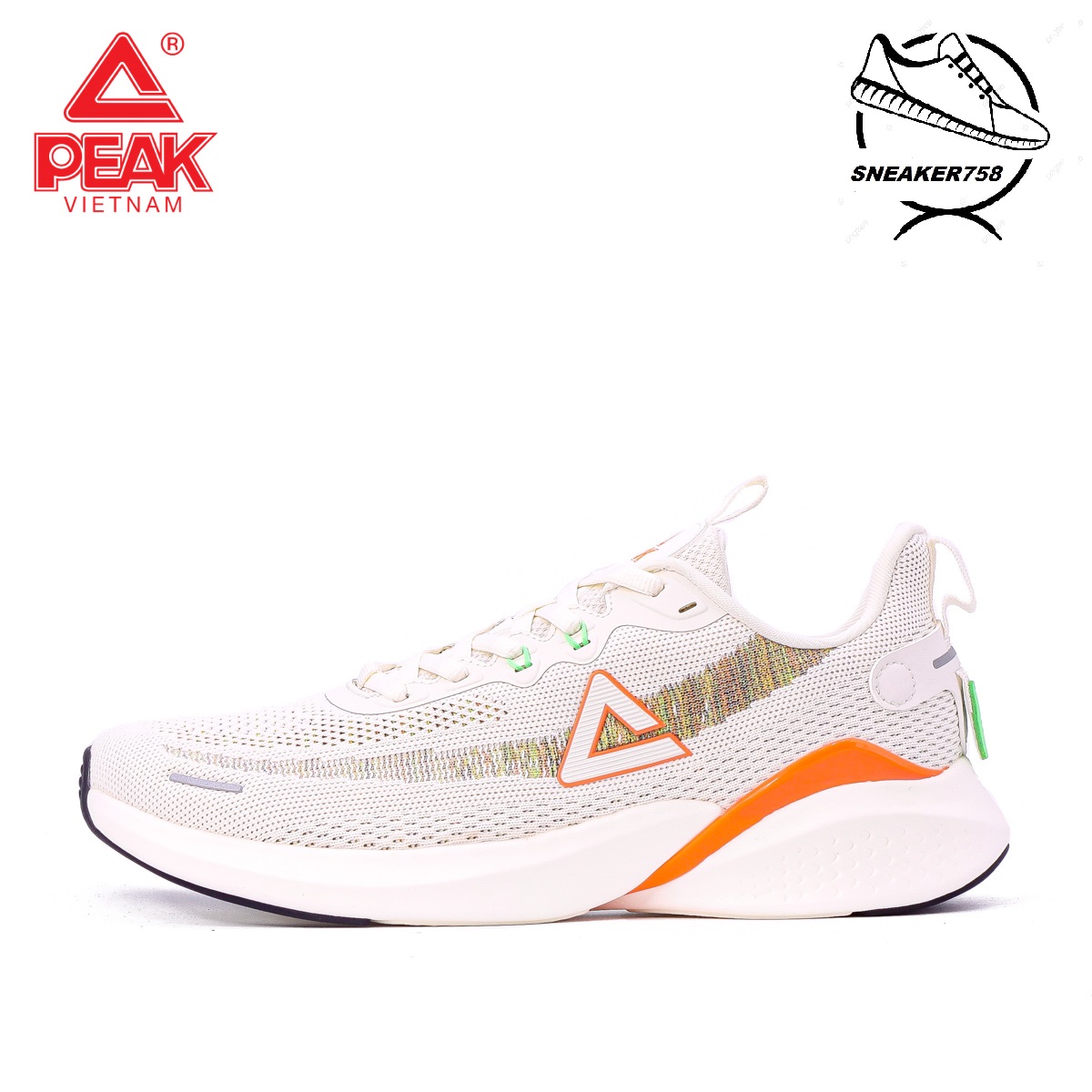 Giày chạy bộ nam peak ultra light new gen e13257h – trắng canvas