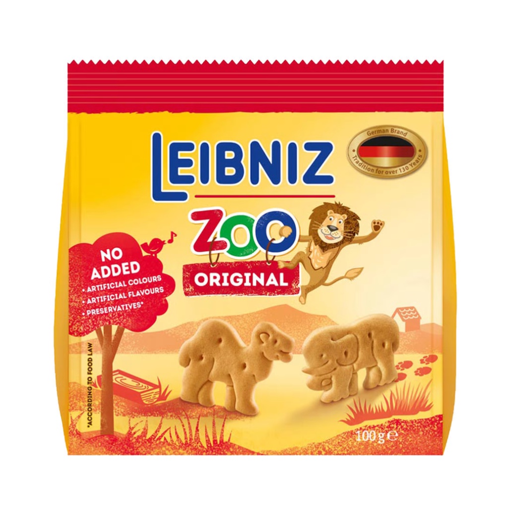 COMBO 2 Bánh Quy Bơ Hình Thú, Leibniz, Zoo, Original Butter Biscuits 100g