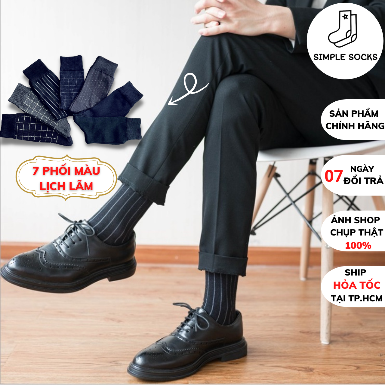 [HCM]Vớ Mang Giày Tây - Tất Nam Công Sở Họa Tiết Sọc Ca Rô Cực Đẹp - Vớ Cổ Cao Nhẹ  Và Thấm Hút Siêu Khô Thoáng Phong Cách Lịch Lãm