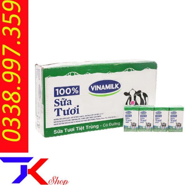 Thùng 48 hộp sữa tươi tiệt trùng Vinamilk 100 Sữa Tươi có đường 110ml